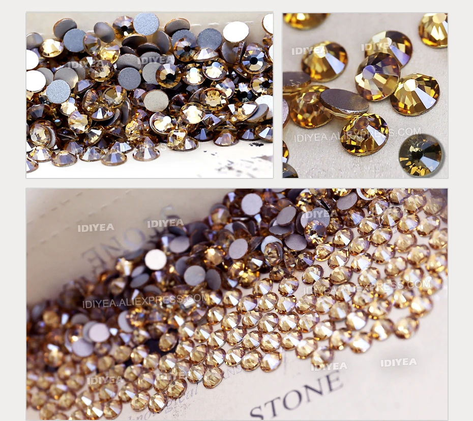 Golden Shadow SS3 SS4 SS5 SS6 SS10 SS20 SS30 to DIY Nail Art Rhinestones Glitter Crystals Jewelry Non HotFix stone Decor strass