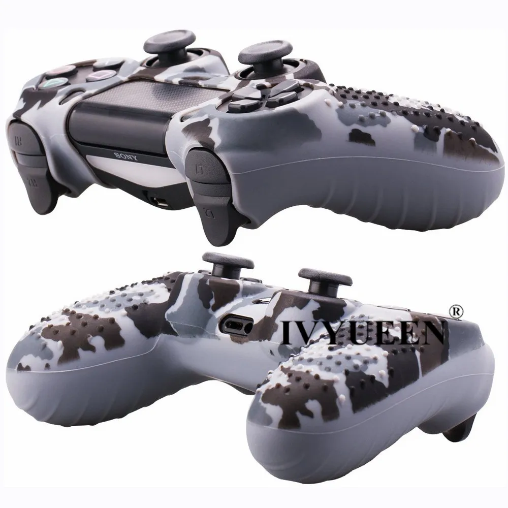 IVYUEEN 10 в 1 для sony Dualshock 4 PS4 Pro тонкий контроллер Шипованный силиконовый защитный кожаный чехол с 8 колпачками для большого пальца