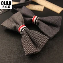 Новинка, серые Лоскутные галстуки-бабочки для мужчин, жених, черный хлопковый в британском стиле, галстуки-бабочки, 7 цветов, для взрослых, для свадьбы, вечеринки, бабочки, галстук