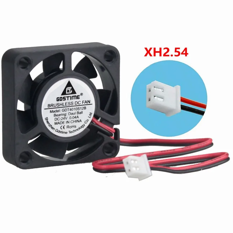 

10Pcs DC 24V 40mm Ball Bearing 40*40*10mm 2Pin 4010 Computer PC CPU Cooling Fan Black
