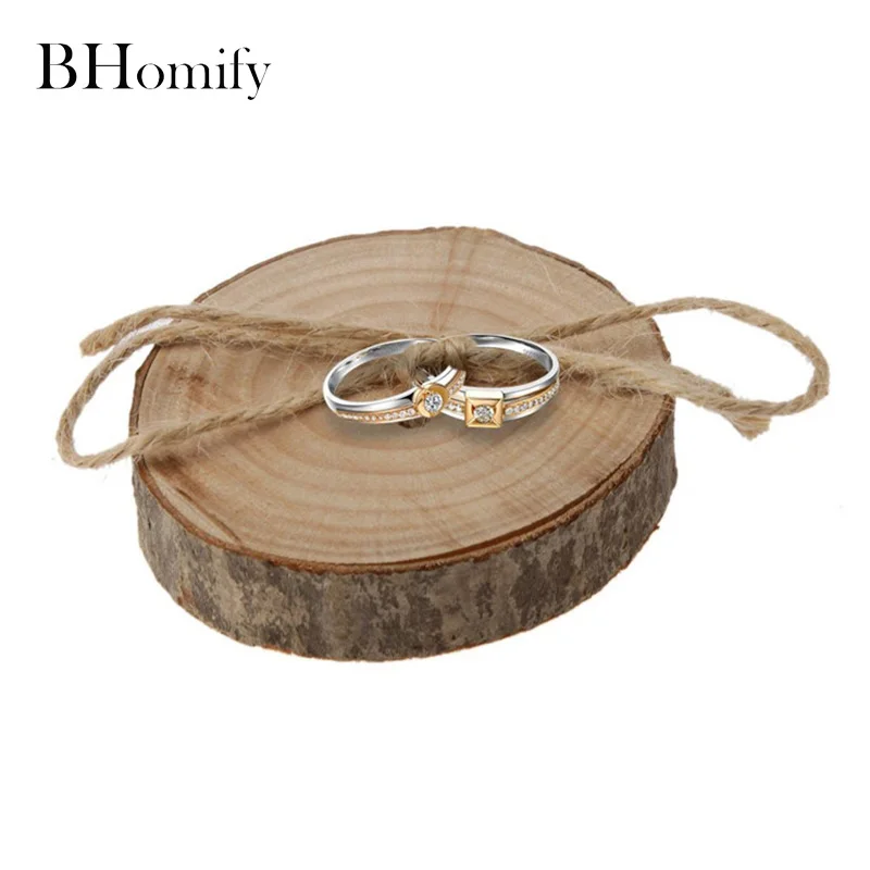 Bhomify 60 мм персонализированные обручальное кольцо коробка деревенский свадебное