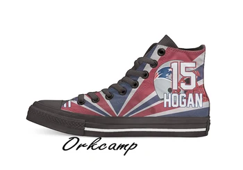 

New England Football Player Hogan High Top Canvas Shoes Custom Walking shoes