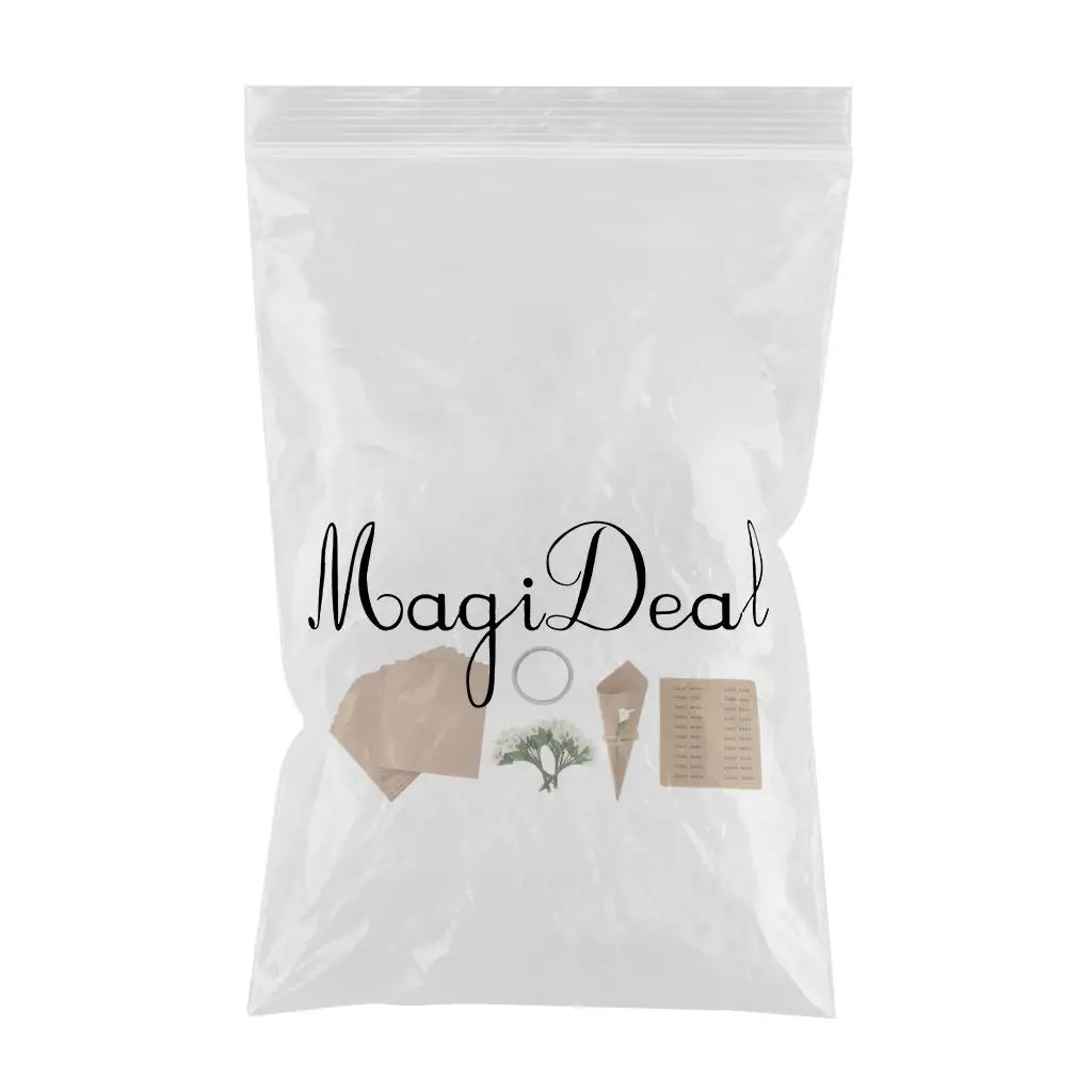 MagiDeal  50Pcs Wedding Confetti Paper Cones Bouquet Candy Sweet Flower Packing Vintage sweet Dried Flower DIY Crafts Favors