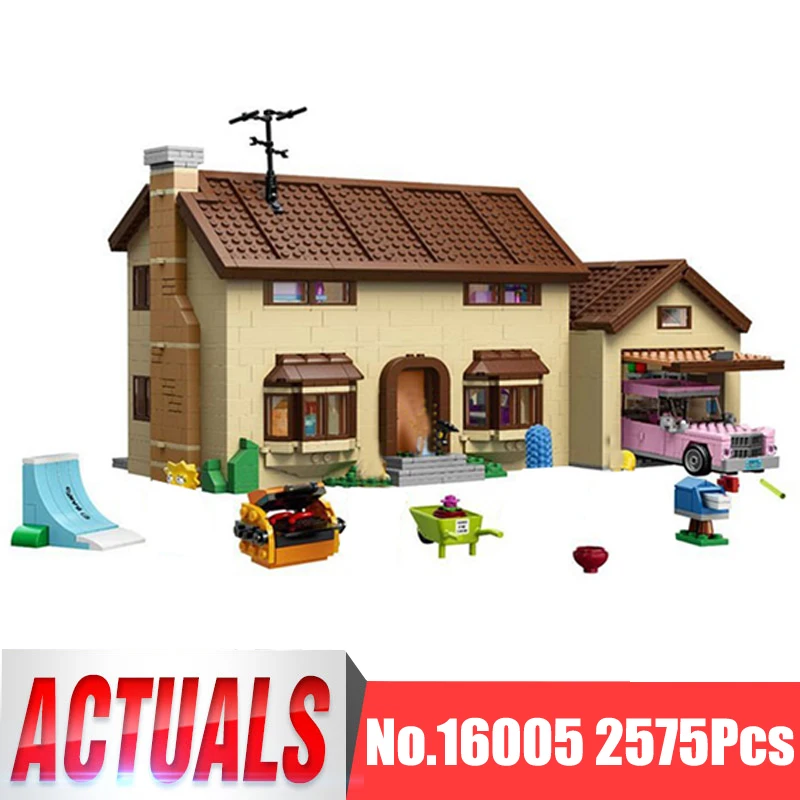 

Lepin Movie Figures 16005 2575Pcs The Simpsons House Model Building Kits Blocks Bricks Educational Kid Toy Compatible With 71006