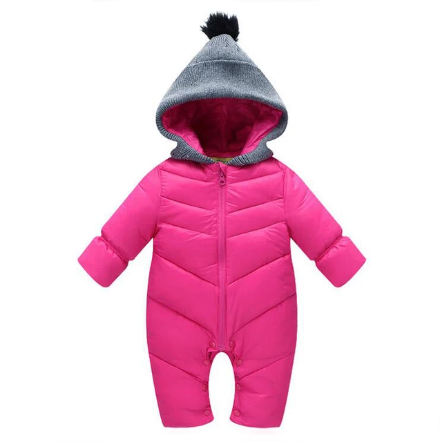 baby winter clothes 2017 new baby boy girl snowsuit baby solid hooded