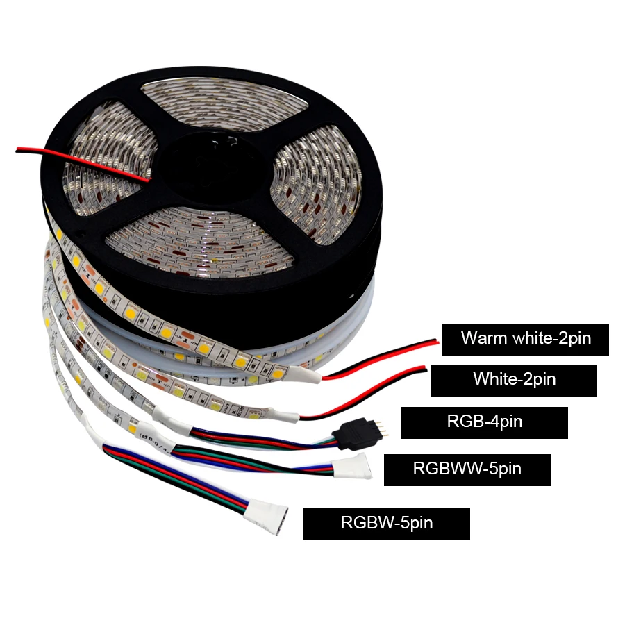 DC12V 5050 Светодиодные ленты Водонепроницаемый RGBW гибкий свет 60LED/M Водонепроницаемый IP20/IP65 RGB+ белый/+ теплый белый Клейкие ленты для украшения