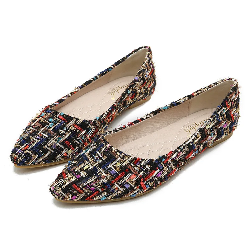 plaid ballet flats