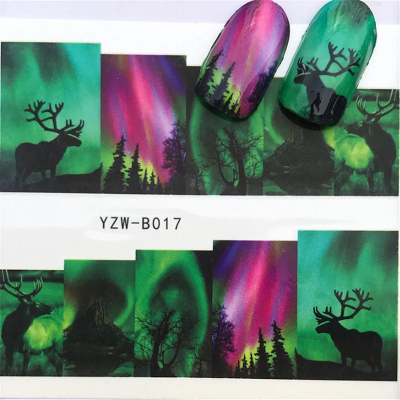 

1pcs Polar Lights Nail Art Stickers Water Manicure Stickers For Nails With Inscriptions Nail Sticker Lettering On Nails Design