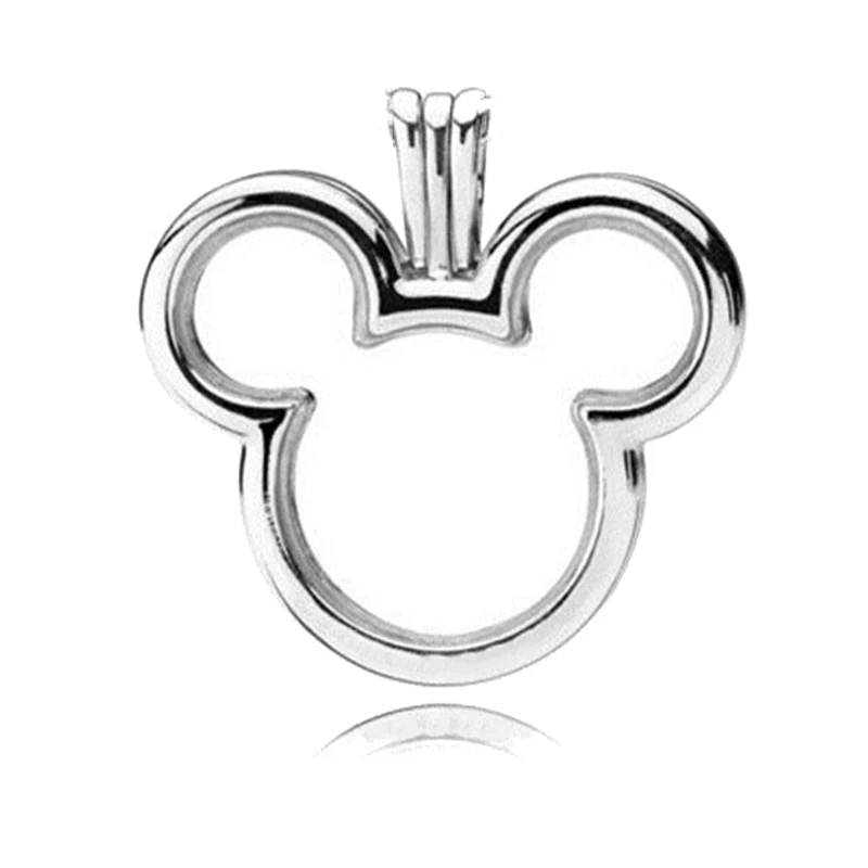

Large 100% Real 925 Sterling Silver Micky Floating Locket Charm Fit Original Pandora Necklace for Women Fine Jewelry Party Gift