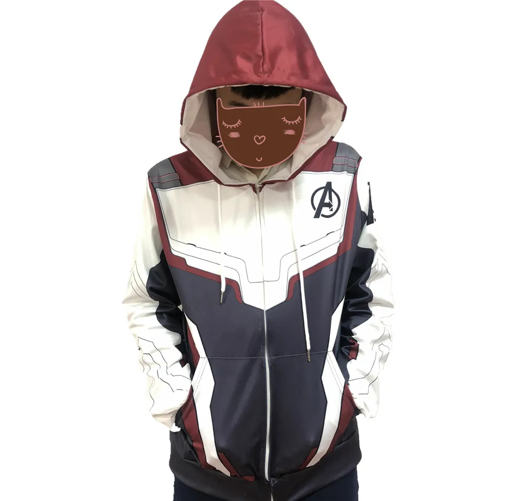 

Avengers Endgame Quantum Realm Sweatshirt Jacket Advanced Tech Hoodie Cosplay Costumes 2019 new superhero Iron Man Hoodies suit