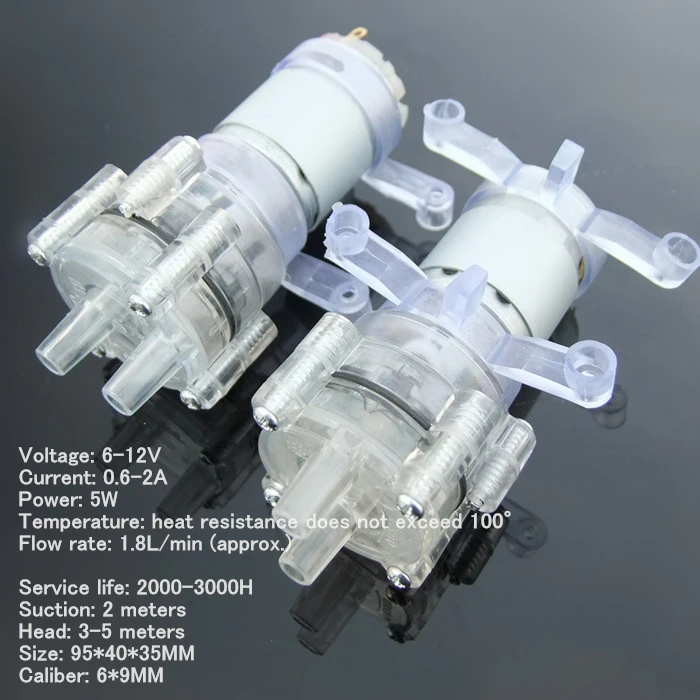 High Temperature Resistance Mini Diaphragm Water Pump DC12V 1A 4.8W Brand New 