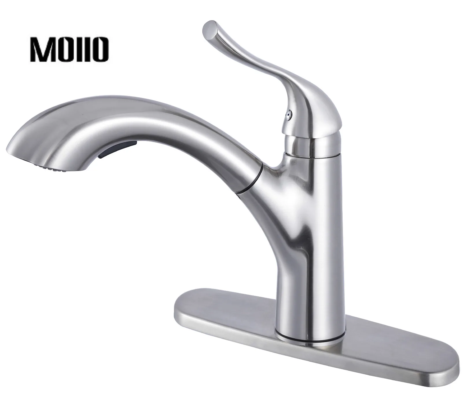MOIIO NEW DESIGN HOT SALE Brushed Nickel upc Bathroom Dink Faucet Basin Pull Out Faucet home improvement for kitchen