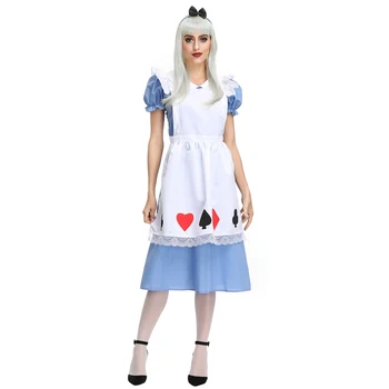 

Halloween Costumes For Adult Women Alice In the Wonderland Costume Sexy Maid Fantasia Party Dress