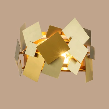 

modern iron gold wall lamp club bedroom study aisle personality square transformable fashion bedside wall lamp