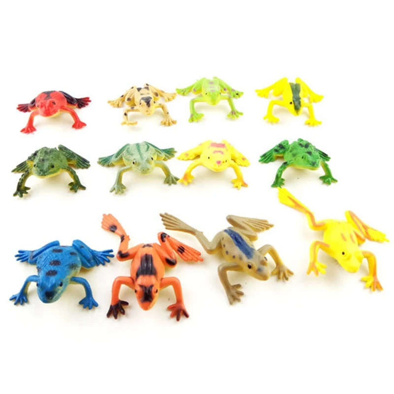 

12Pcs/Pack Frogs Model Action Toy Figures Learning Education Toys Gift For Children