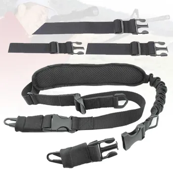 

Durable Tactical Rifle Sling Adjustable Bungee Sling Swivels Airsoft Hunting Gun Strap