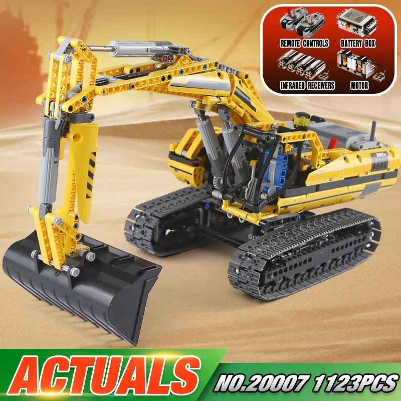 New LEPIN 20007 technic series 1123pcs excavator Model Building blocks Bricks Compatible Toy Christmas Gift 8043 Educational Car