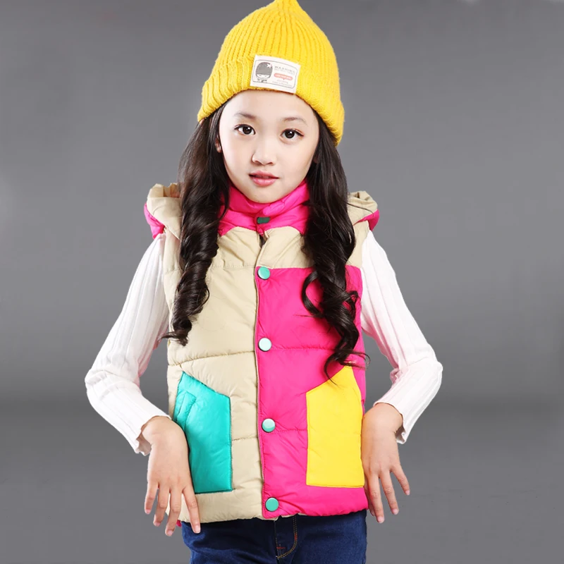 

Children Outerwear Autumn/ Winter Coats Kids Clothes Warm Hooded Cotton Baby Girls Vest, Fashion Thicken Children Clothing