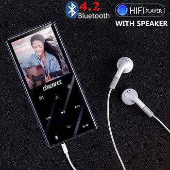 

2020 Bluetooth4.2 MP3 Player Sports Metal Touch Button HiFi Music Player With Speaker Recorder FM Radio Expandable 64GB SD Card