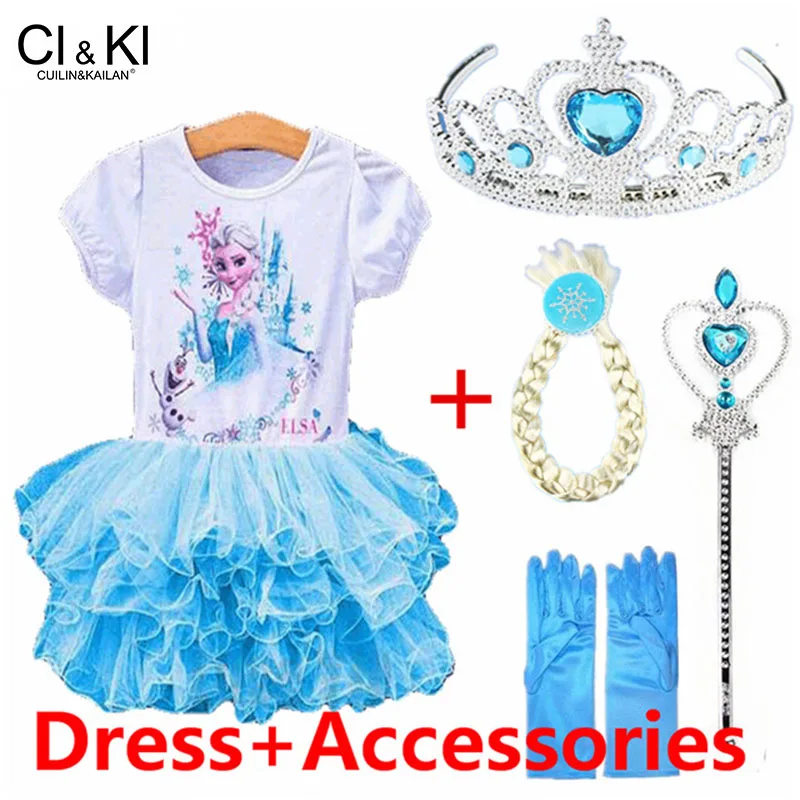 CuilinKailan платье Анна Эльза Принцесса София вечерние платья infantil fever Costume костюм vestido rapunzel jurk disfraces - Цвет: 1