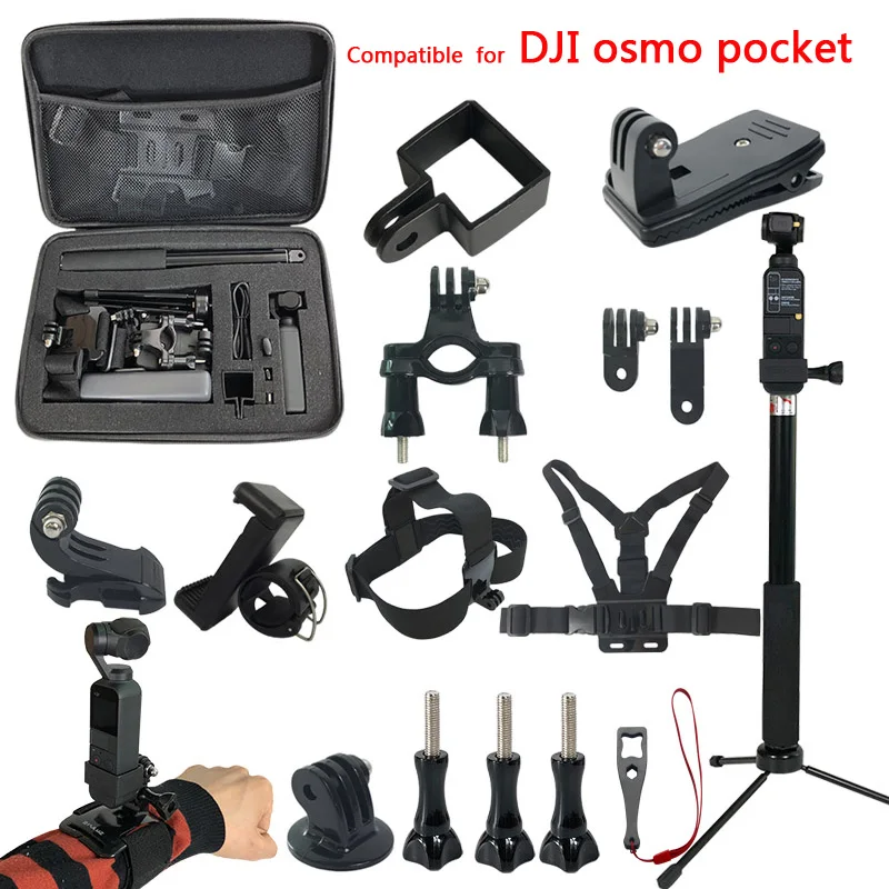 

Osmo Pocket Gimbal Accessories kit for Dji Osmo Pocket Mount Extension Selfie stick Storage Bag Case Accessory Set Adapter