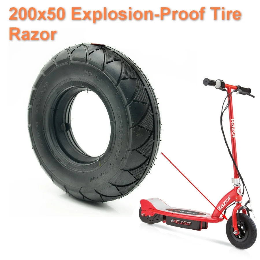 8 дюймов 200x50 Твердые Бескамерные шины для Бритва Электрический скутер переднее колесо взрывозащищенные шины