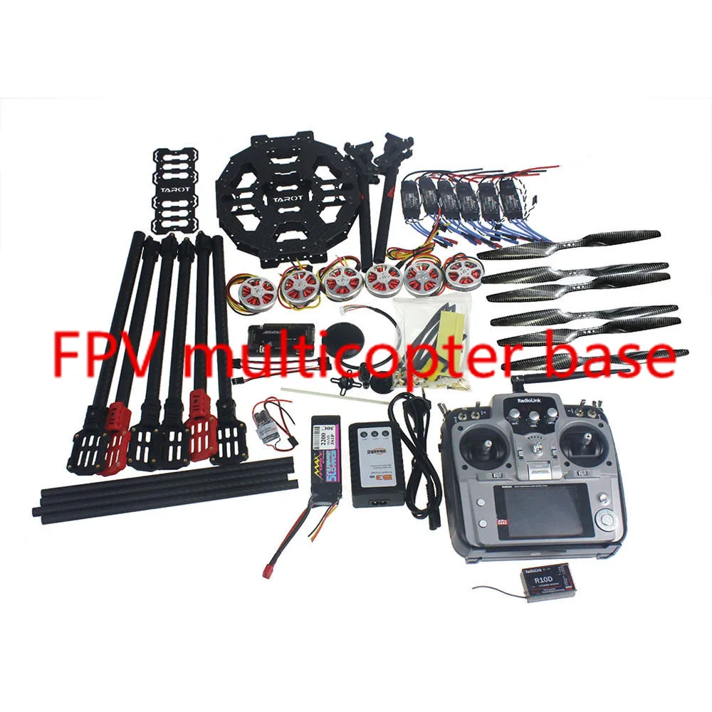 

RTF Hexacopter 6-axis Aircraft Kit Tarot FY690S Frame 750KV Motor GPS APM 2.8 Flight Control RC FPV RADIOLINK AT10 Whole Set