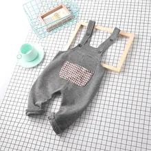 Клетчатый комбинезон для маленьких мальчиков 1, 2, 3, 4 лет, комбинезон, детские штаны, детская одежда для мальчиков, детский комбинезон, весна-осень