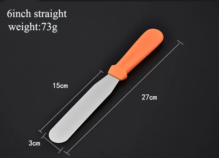 BEEMSK 1 шт. 6/8 дюймов кремовый из нержавеющей стали прямой шпатель изогнутая лопатка для кухни DIY выпечки торта с масляной лопаткой диспенсеры