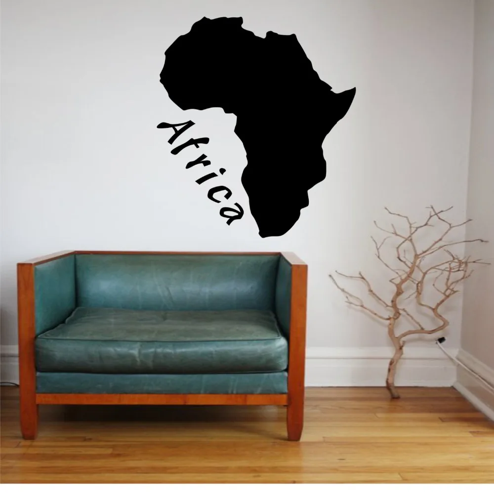 Africa Maps Wall Decal Living Room Vinyl Wall Stickers Interior