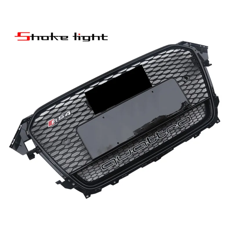

For Audi A4 S4 RS4 2012-2016 New ABS Black Painted Front Honey Mesh Grille Sedan Coupe Convertible
