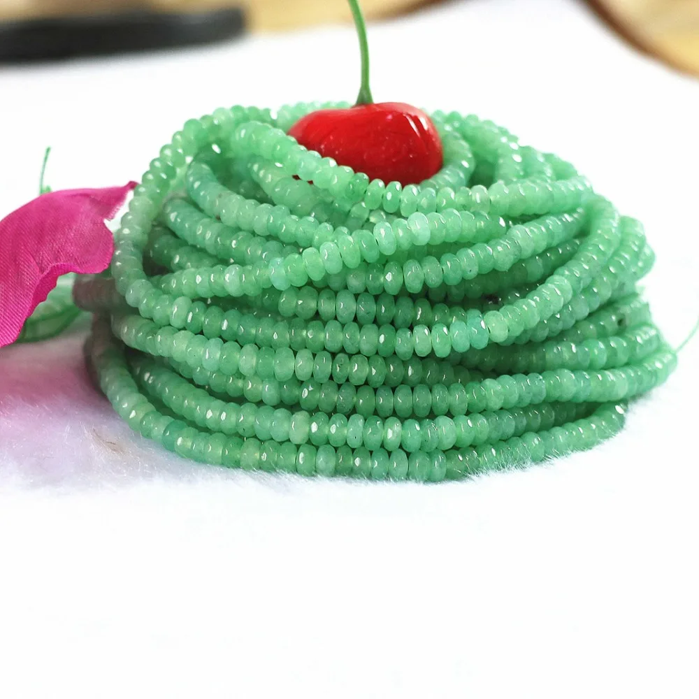 

Natural stone green chalcedony aventurine Abacus jades faceted loose findings beads 2X4mm 4X6mm 5X8mm loose beads 15inch B160