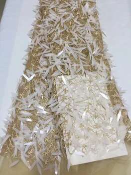 

2018 Latest French Nigerian Laces Fabrics High Quality Tulle African Laces Fabric Wedding African French Tulle Lace CD1822