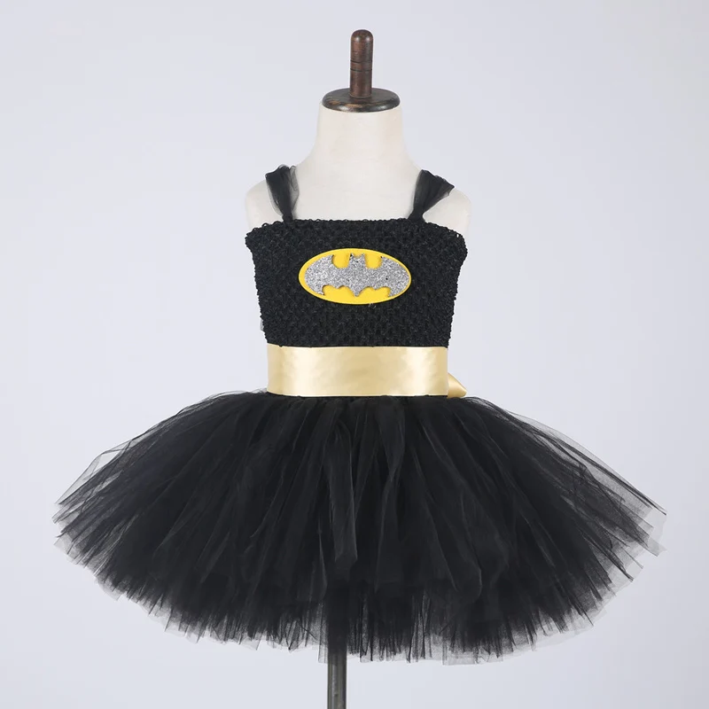 Online Venta al por menor superhéroe niñas tutú vestido niños niñas Halloween fiesta vestido niños niña Cosplay princesa vestido con forro de algodón PT146