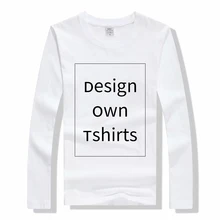 Футболки с принтом на заказ, хлопковые однотонные топы майки с длинными рукавами, мужские повседневные футболки, дизайнерские футболки для пар, семейная команда