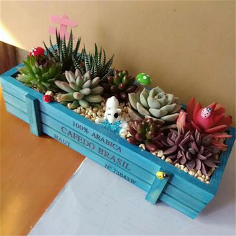 Retro Wooden Multifunctional Storage Desk Floor Box For Flowers Plants