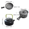 Ultralight Camping Pot Frypan Kettle Cookware Utensils Outdoor Tableware Set Hiking Picnic  Tableware Pot Pan 2-3Persons ► Photo 3/6