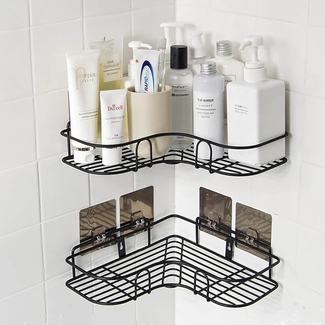 Punch free iron bathroom corner rack Shower Gel Shampoo Holder wall