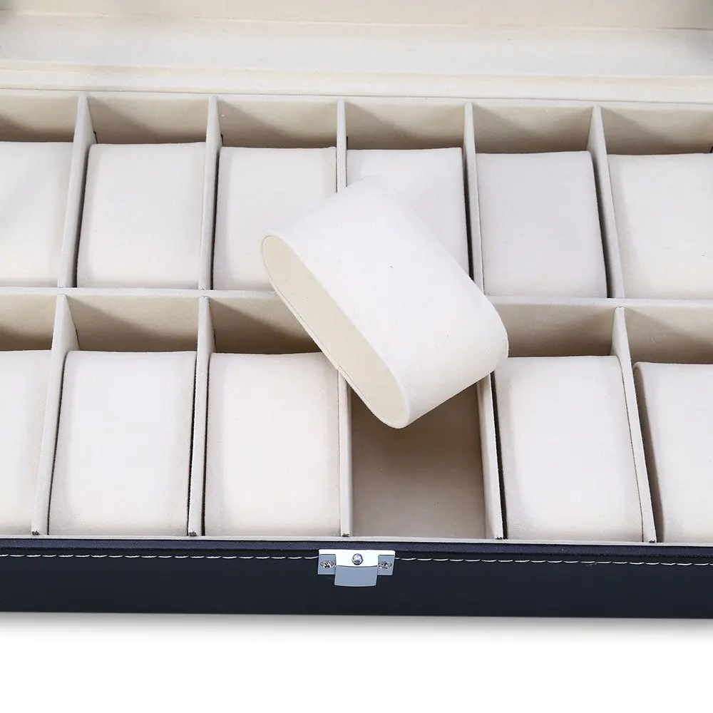 New Fashion 12 Gids Leather Watch Box Jewelry Dispay Box Watches Case Jewelry Storage Organized cajas para relojes