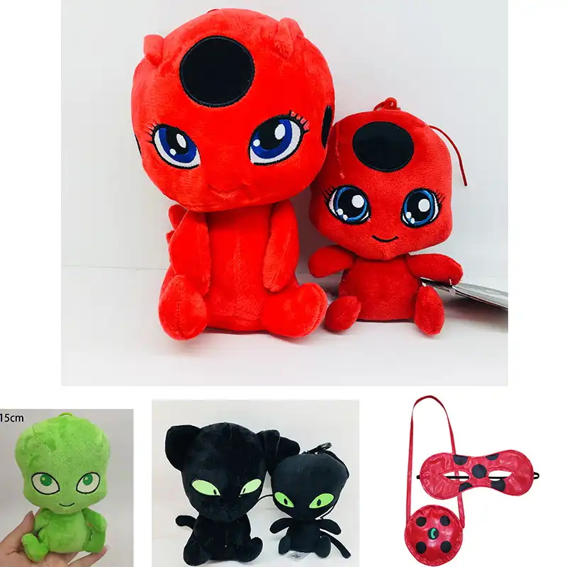 Горячие 15-20 см Божья коровка плюшевые куклы Леди Баг мягкие детские мягкие игрушки Карнавальная маска сумка аксессуары кулон Plagg и Tikki Cat Noir