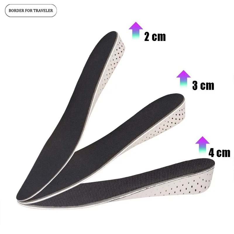 

BORDER FOR TRAVELER 4D Height Increase Insole Breathable Comfortable EVA Memory Foam Insoles Soles for Shoes Men Women Foot Pad