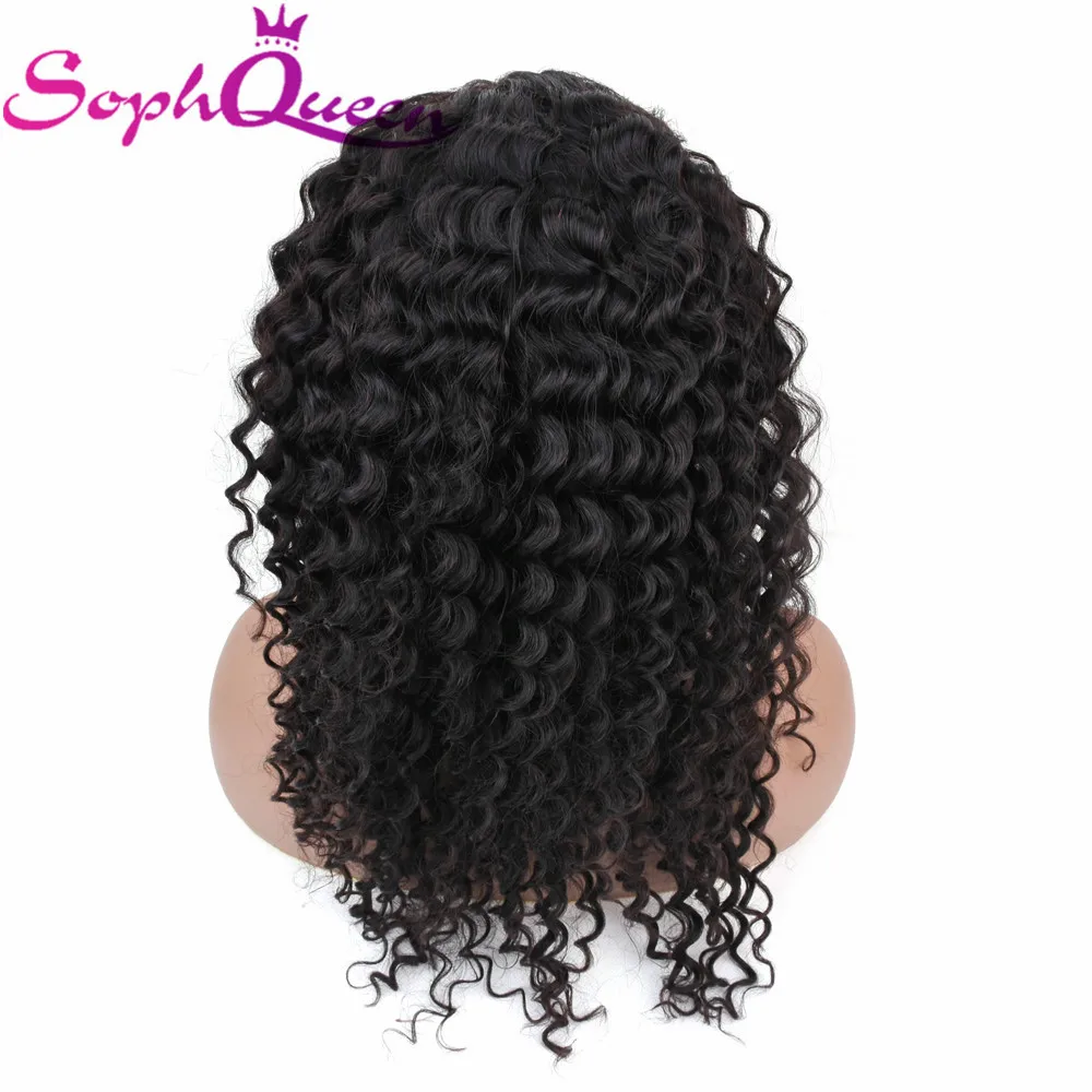 Глубоко вьющиеся Синтетические волосы на кружеве человеческих волос парики Brazlian человеческих волос парики для черный Для женщин 13*4
