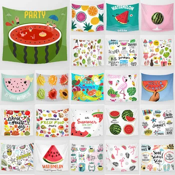 

Cool summer watermelon fruits lemon banana pineapple tapestry wall hanging tapestry home decoration wall tapestry large