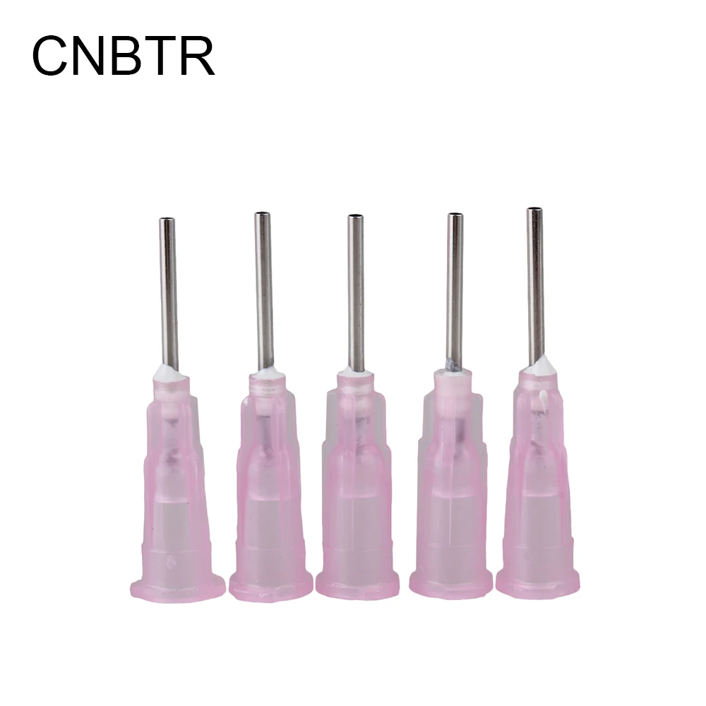 

CNBTR 100PCS Pink 18Ga 1/2 Inch Industrial Dispensing Needle Blunt Tip For Liquid Dispenser Adhesive Glue