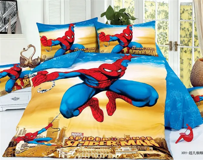 3D Spiderman Kids boys cartoon bedding set children twin size bedspread bed in a bag sheet duvet