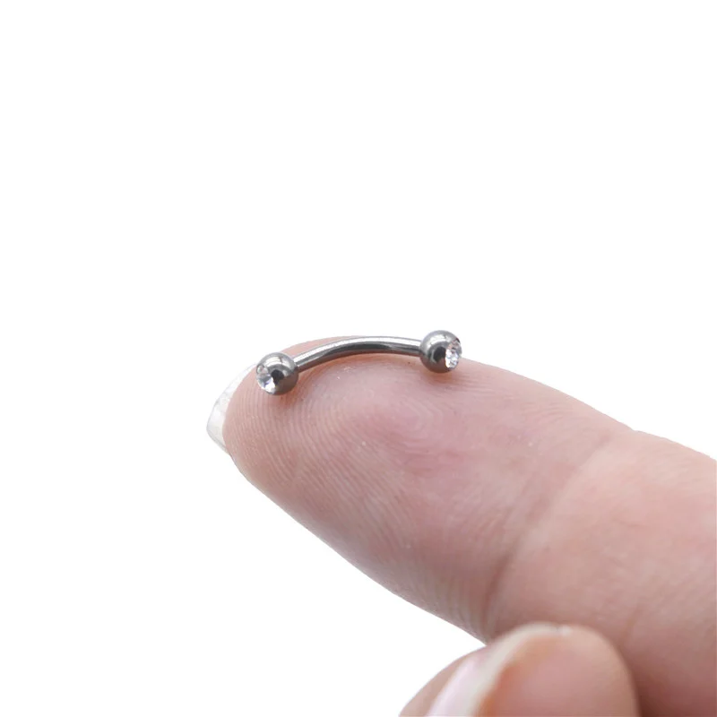 G23titan G23 титановые микро кольца для бровей с кристаллами Bananabell, изогнутые штанги, антиаллергенные ювелирные изделия для пирсинга тела