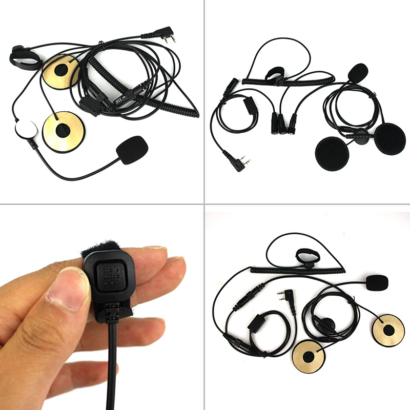 

Earpiece Helmet Headset For BAOFENG UV5 BF-480 490 Dual speakers Nylon buckle tape For communication