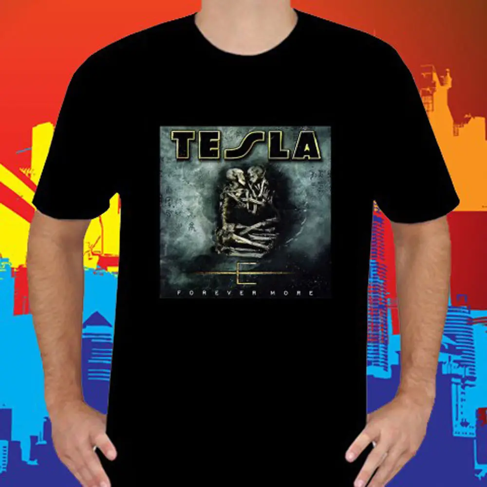 Tesla Forever More Metal Rock Band Men's Black T Shirt S XXXL free