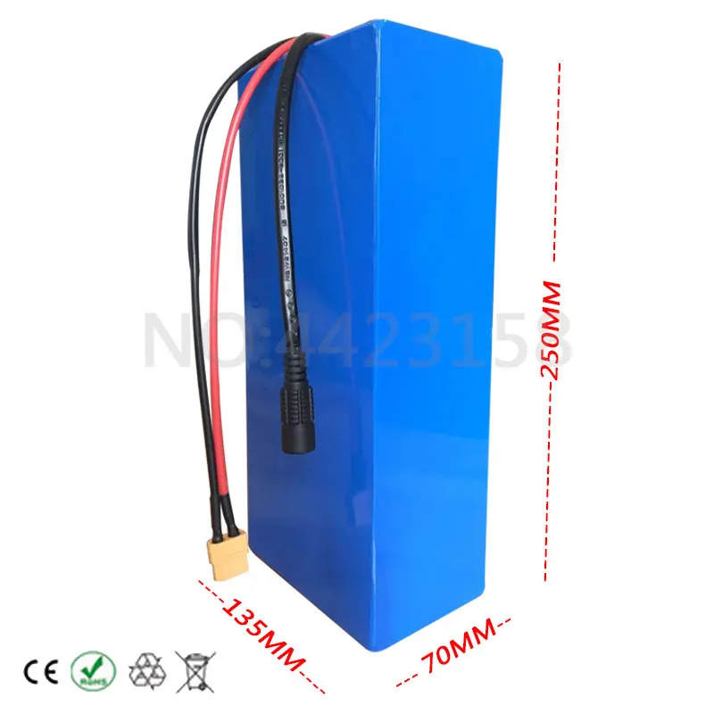 Perfect Free Customs No Tax 48V 15AH Battery Pack 48V 15AH 1000W Electric Bicycle Battery 48V Lithium ion Battery 30A BMS and 2A Charger 1