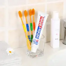 4 шт. бамбуковые зубные щётки Двойной Ультра мягкий уголь зубная щетка уход за полостью рта зубная щётка es